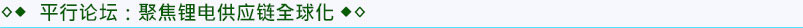 平行論壇1：聚焦鋰電供應(yīng)鏈全球化