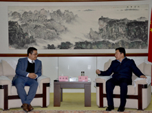 湖北省十堰市市委書記周霽會見猛獅科技董事長陳樂伍一行